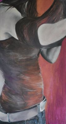 hotel room I.V, 2014, Mischtechnik auf Baumwolle, 150 x 80 cm
