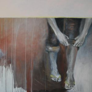 Fragment III, 2011, Mischtechnik auf Baumwolle, 140 x 140 cm