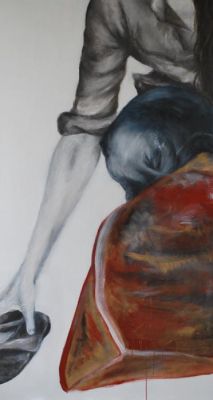 Strand VIII, 2011, Mischtechnik auf Leinwand, 150 x 80 cm